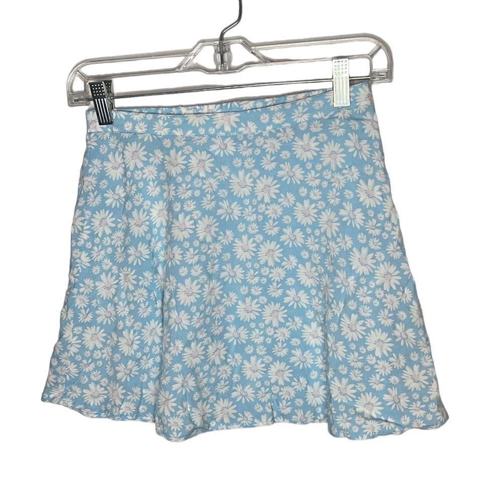 Girls Art Class Blue/Pink/White Sunflower Mini Skirt. Size 10/12.